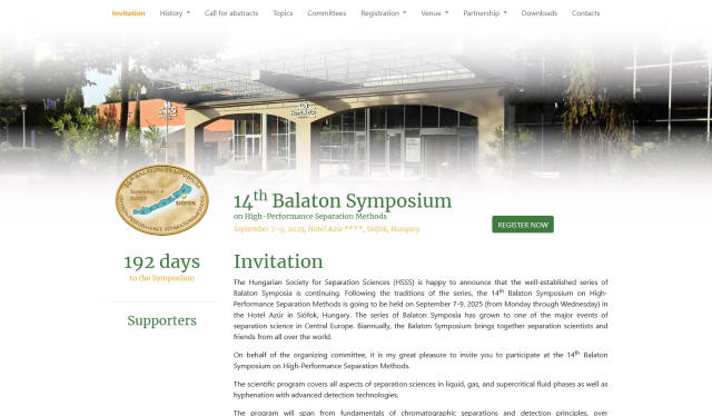 14th Balaton Symposium on High-Performance Separation Methods